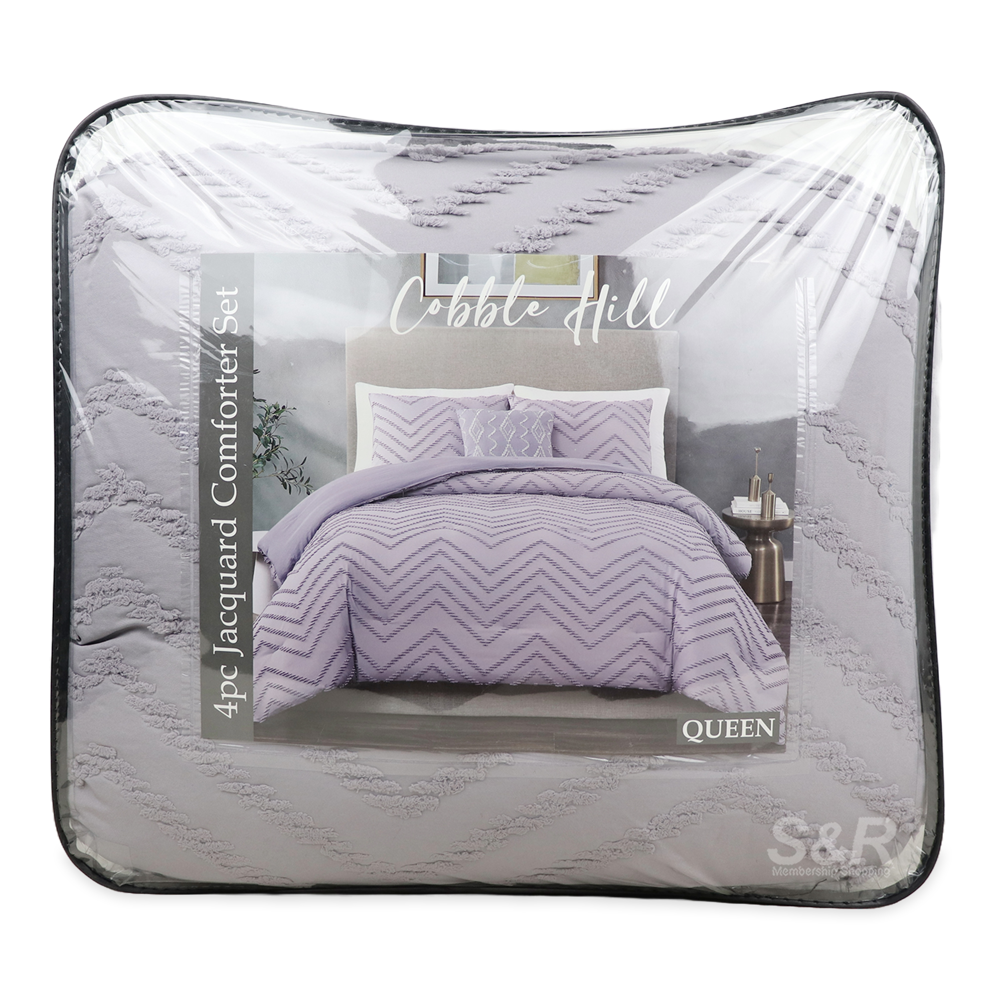 Cobble Hill Jacquard Comforter Set 4pc Queen